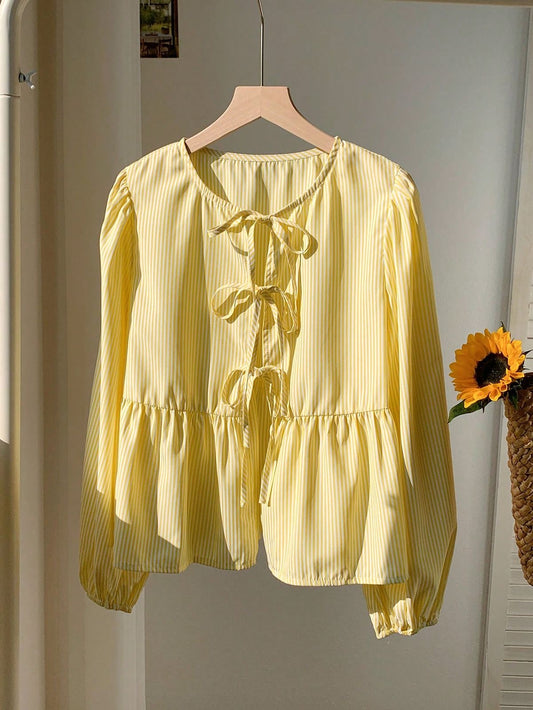 Dreamy Bow Stripe Shirt π·