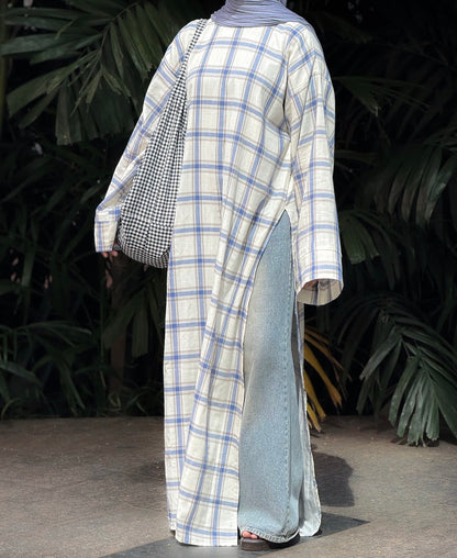 Blue Plaid Long Shirt