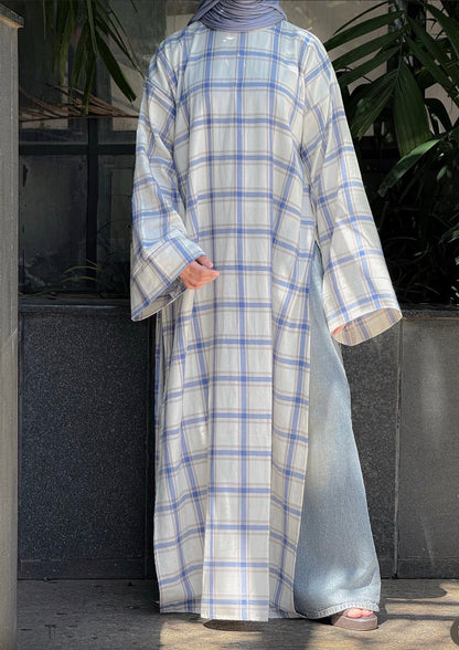 Blue Plaid Long Shirt