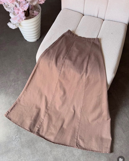 A-Line Cotton Skirt with Pockets