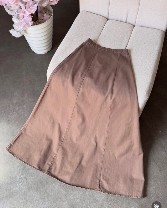 A-Line Cotton Skirt with Pockets