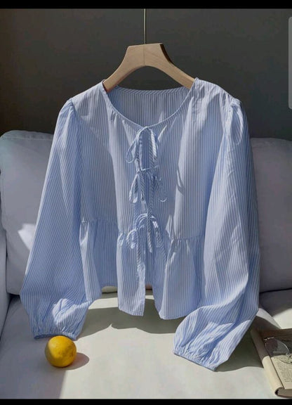 Dreamy Bow Stripe Shirt 🌷