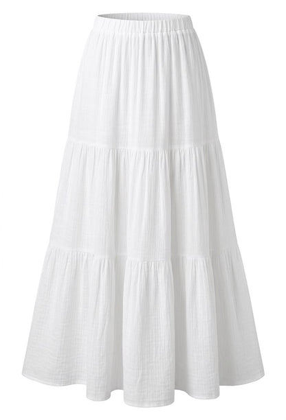 Tiered White Skirt
